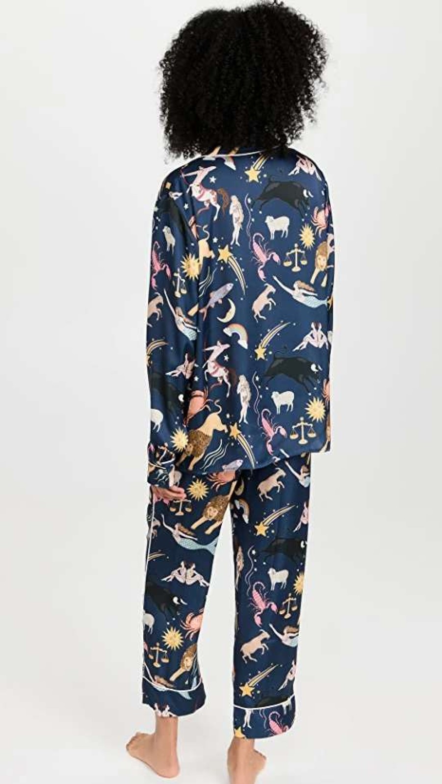 Sleepwear * | Cheapest Karen Mabon Zodiac Classic Long Pj Set Navy