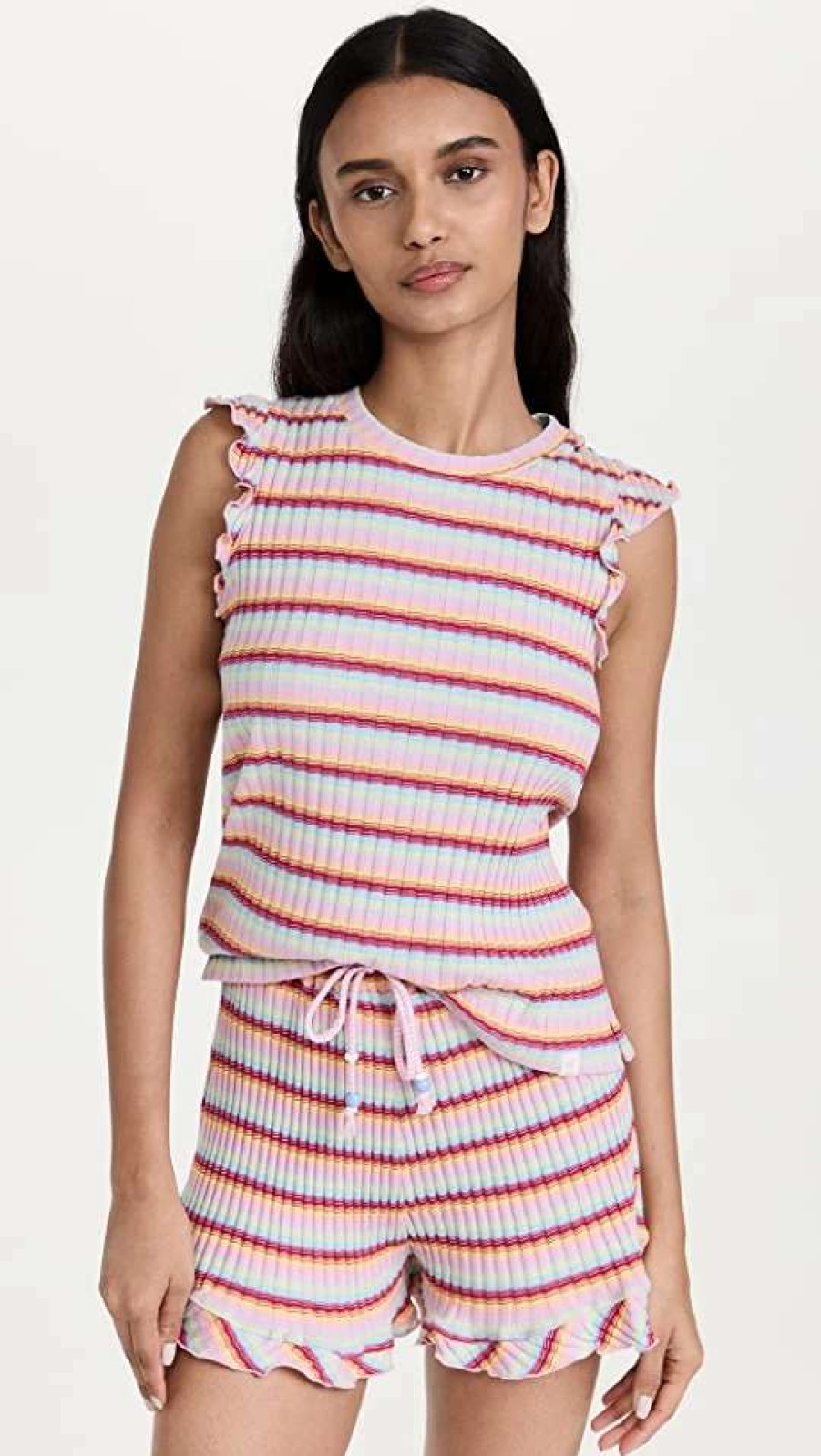 Sleepwear * | Flash Sale Roller Rabbit Candy Stripe Delilah Tee Multi