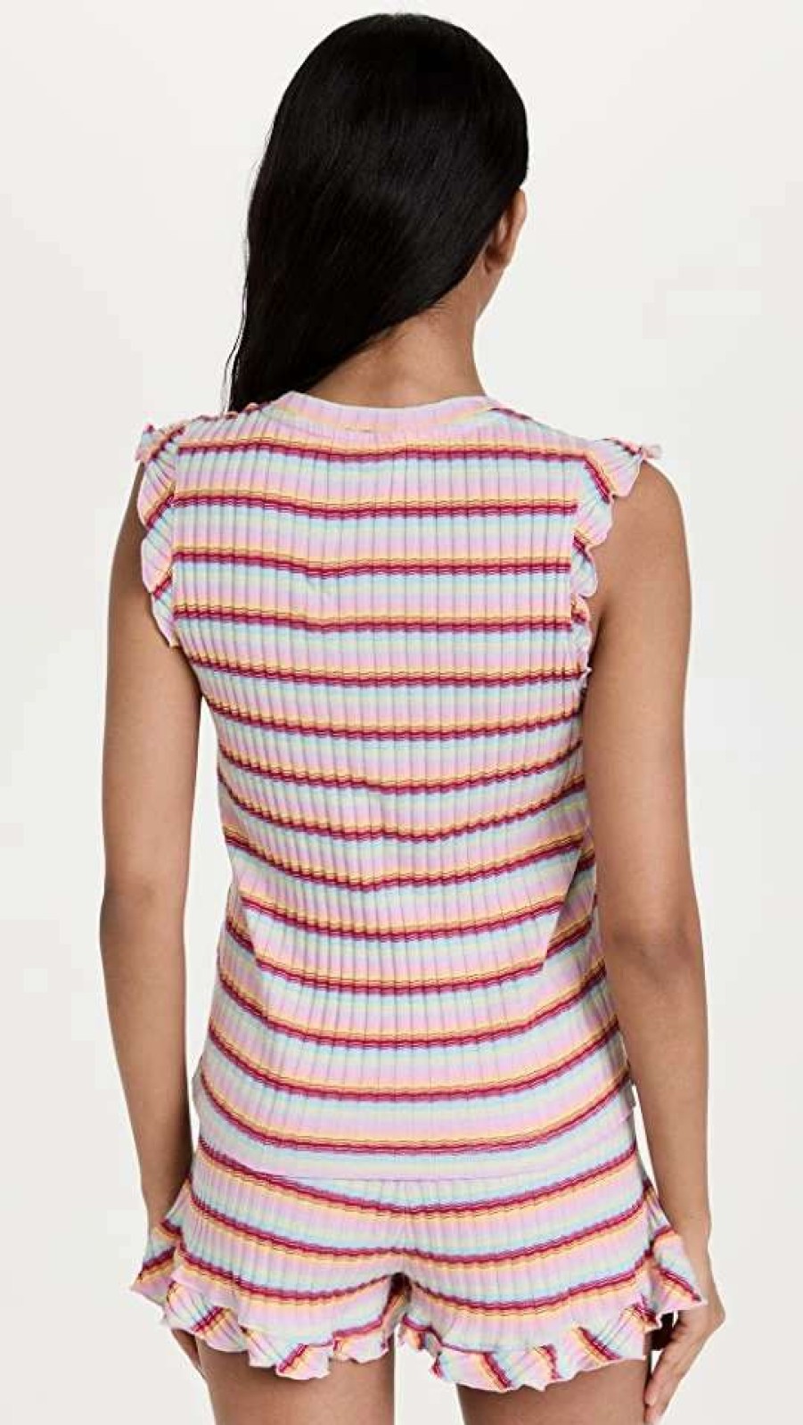 Sleepwear * | Flash Sale Roller Rabbit Candy Stripe Delilah Tee Multi