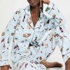 Sleepwear * | Flash Sale Bedhead Pjs Long Sleeve Flannel Classic Pj Set Wine And Cheese