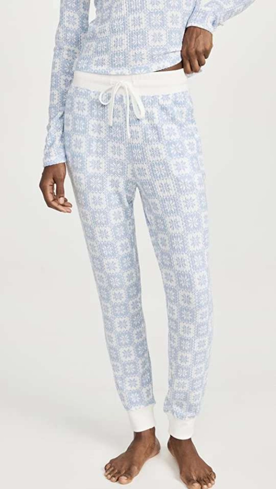 Sleepwear * | Best Pirce Z Supply Lounge Comfy Fair Isle Joggers Cloudy Blue