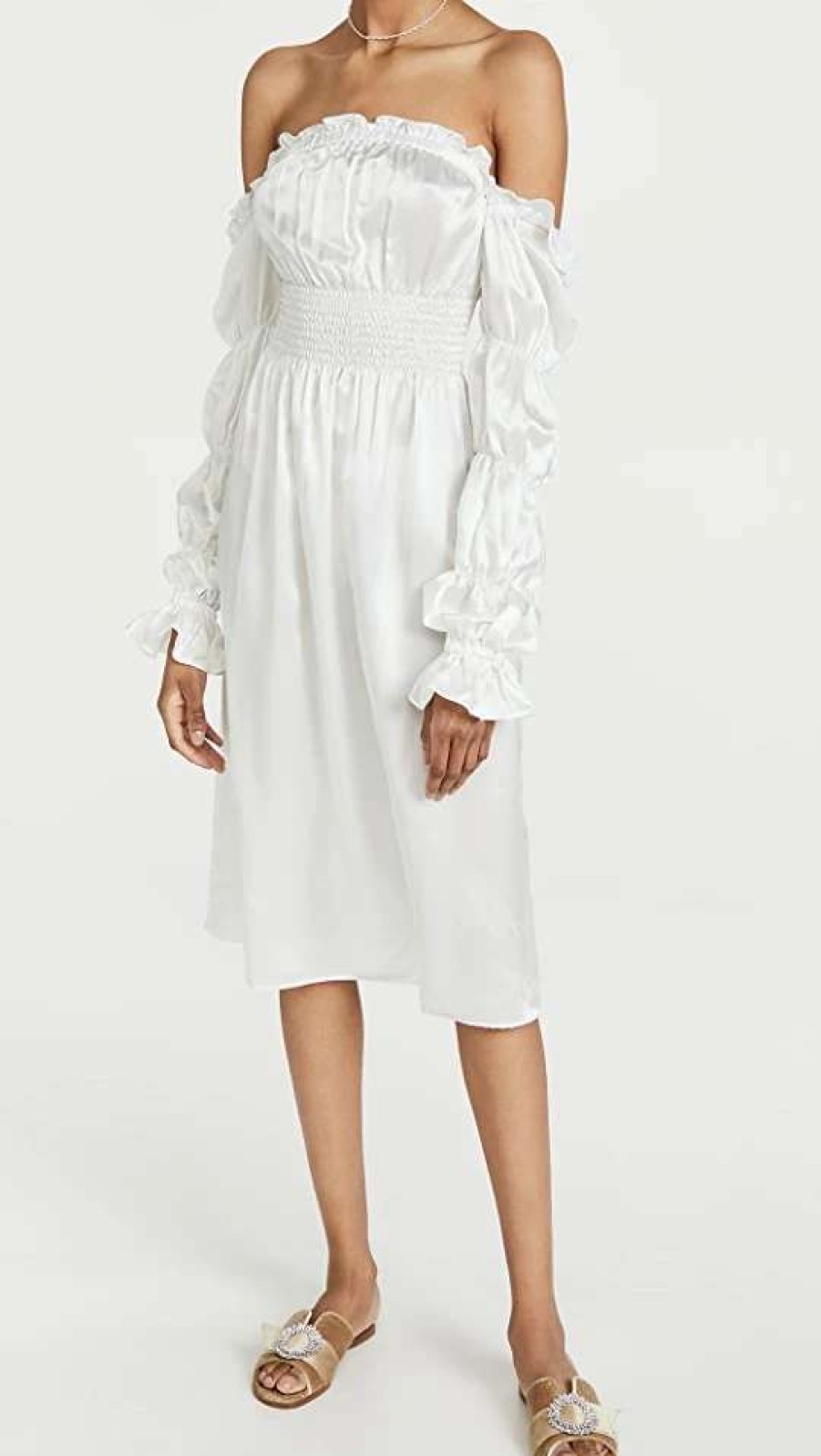 Sleepwear * | Flash Sale Sleeper Michelin Silk Dress White