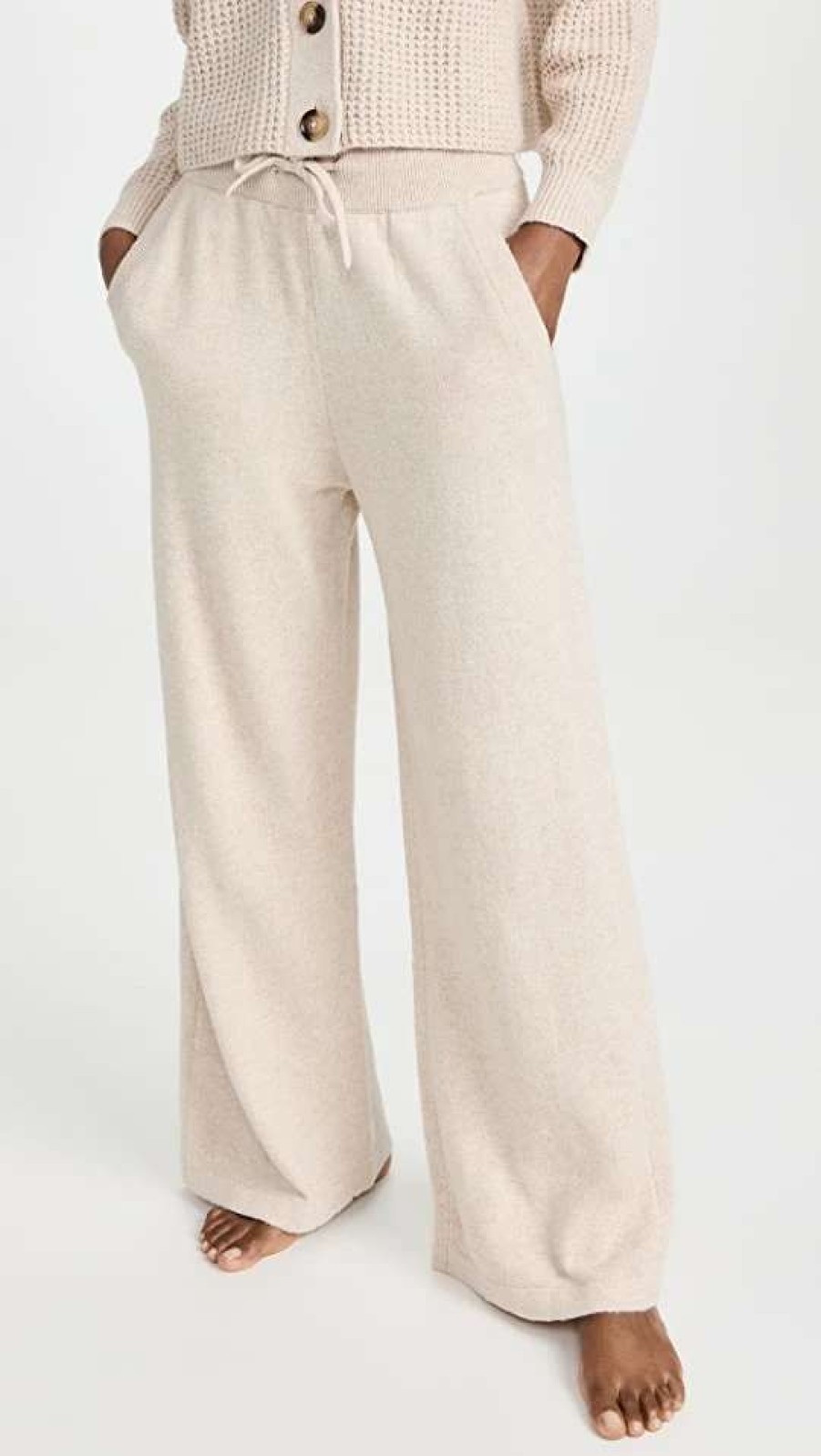 Sleepwear * | Top 10 Eberjey Recycled Sweater Pants Oat