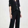 Sleepwear * | Flash Sale Eberjey Gisele Short Sleeve Pj Set Black/Sorbet Pink