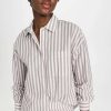 Sleepwear * | Cheap Z Supply Lounge Road Trip Stripe Shirt Dusty Taupe