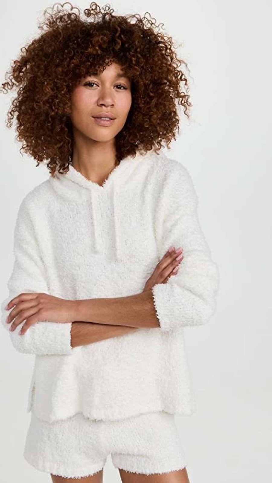 Sleepwear * | Wholesale Z Supply Lounge Snow Good Plush Hoodie Bone