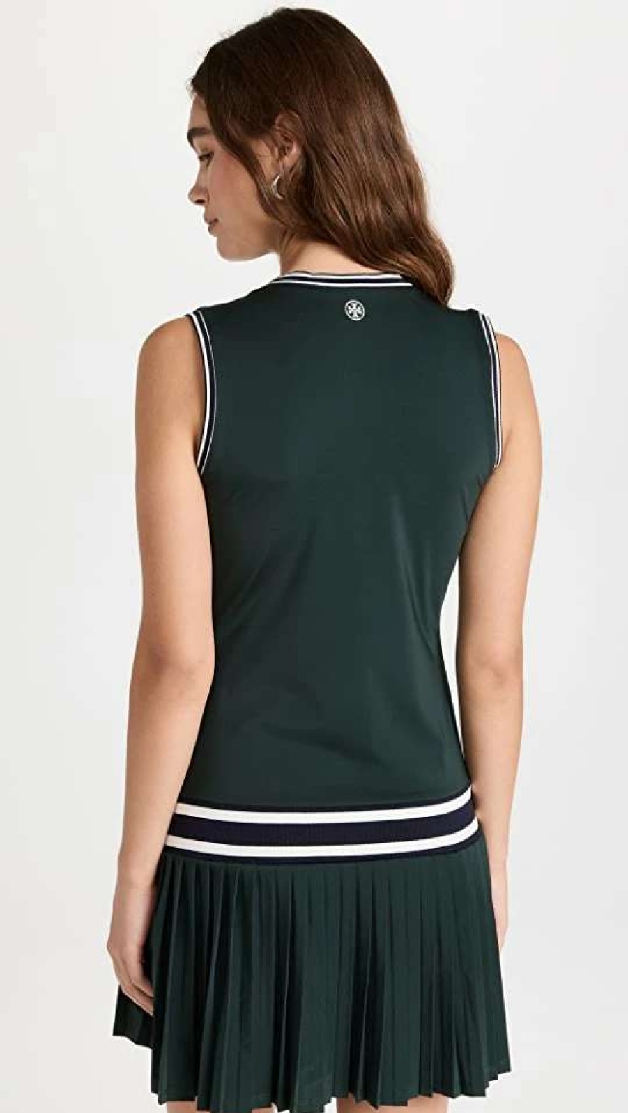 Dresses & Jumpsuits * | Best Sale Tory Sport Performance V Neck Tennis Dress Conifer