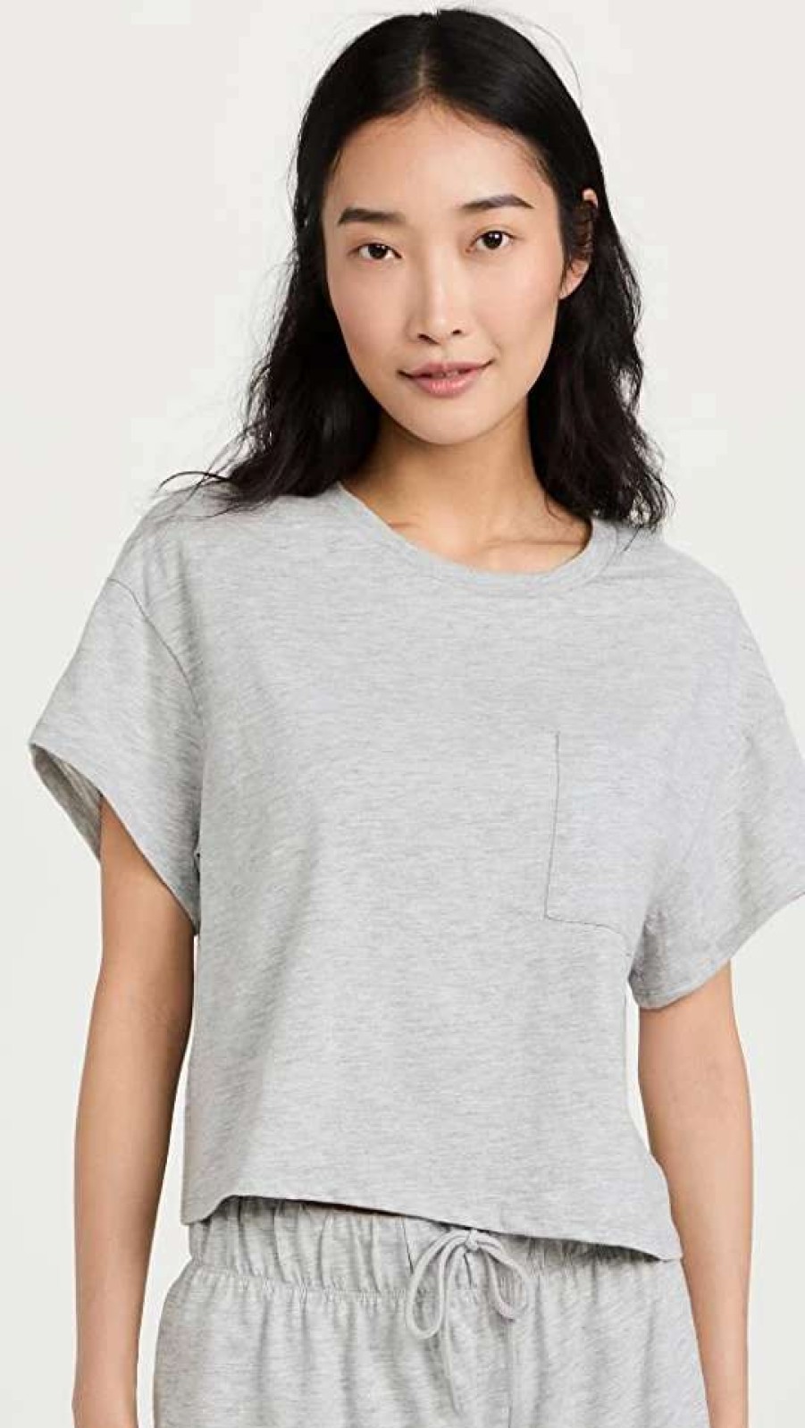 Sleepwear * | Coupon Honeydew Intimates Off The Grid Cropped Tee Heather Grey