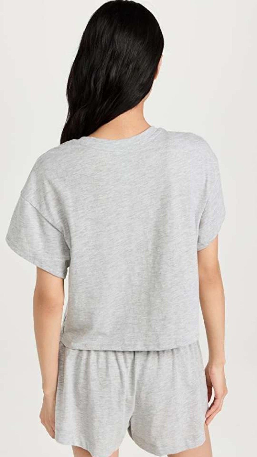 Sleepwear * | Coupon Honeydew Intimates Off The Grid Cropped Tee Heather Grey