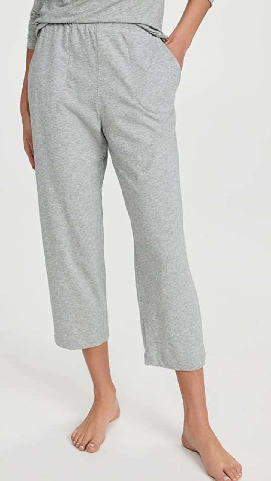 Sleepwear * | Brand New Skin Carlyn Crop Pants Heather Grey