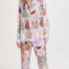 Sleepwear * | Hot Sale Karen Mabon Christmas Cats Long Pj Set Lavender