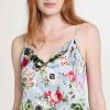 Sleepwear * | Promo Fleur Du Mal Cropped Floral Cami Pastel Sky Card Print