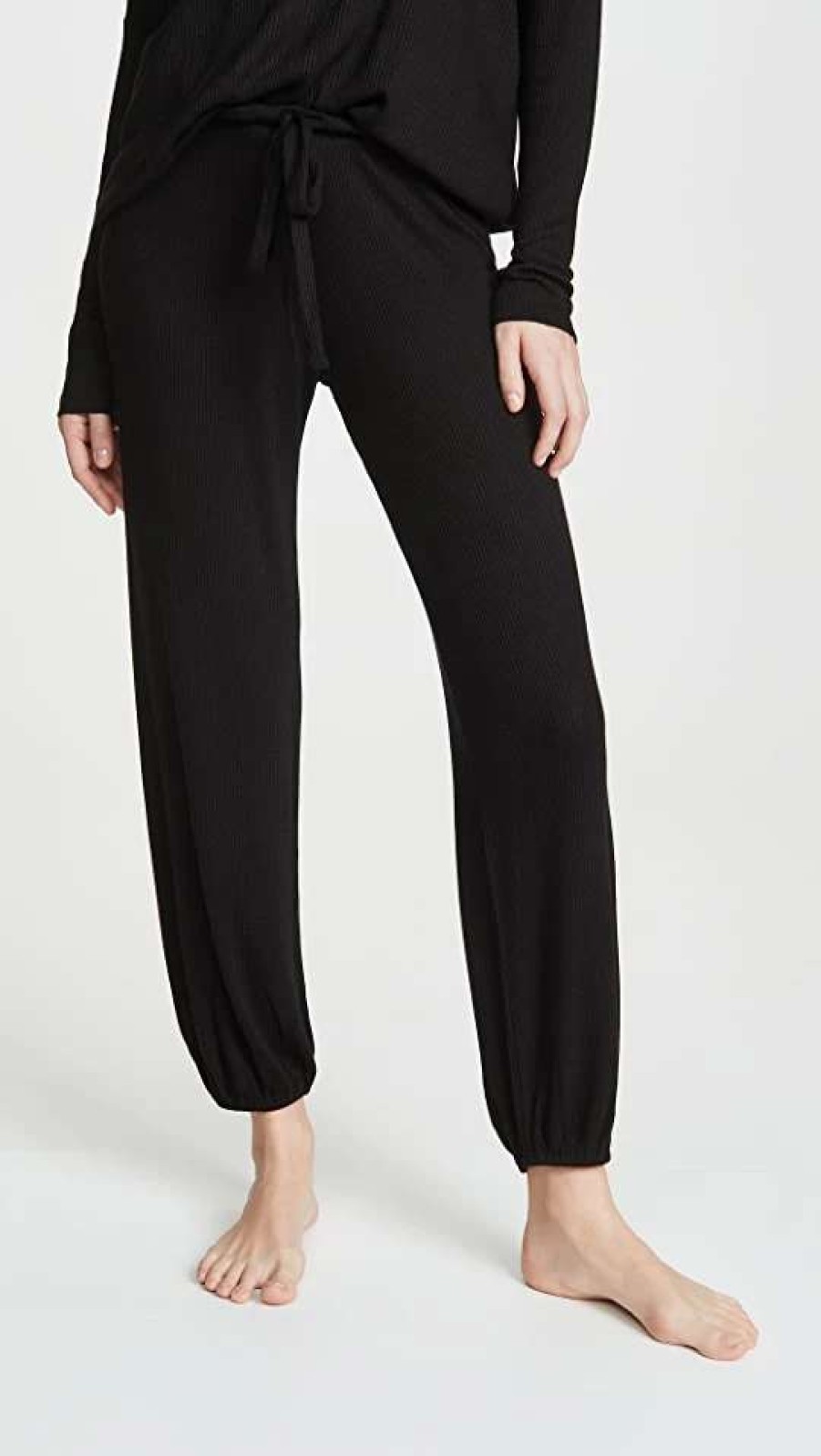 Sleepwear * | Best Deal Eberjey Elon Cropped Pants Black