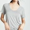 Sleepwear * | New Pj Salvage V Neck Tee Heather Grey