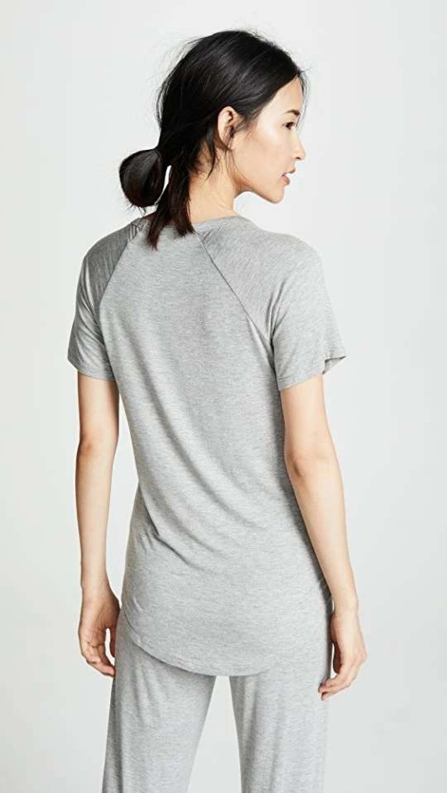 Sleepwear * | New Pj Salvage V Neck Tee Heather Grey