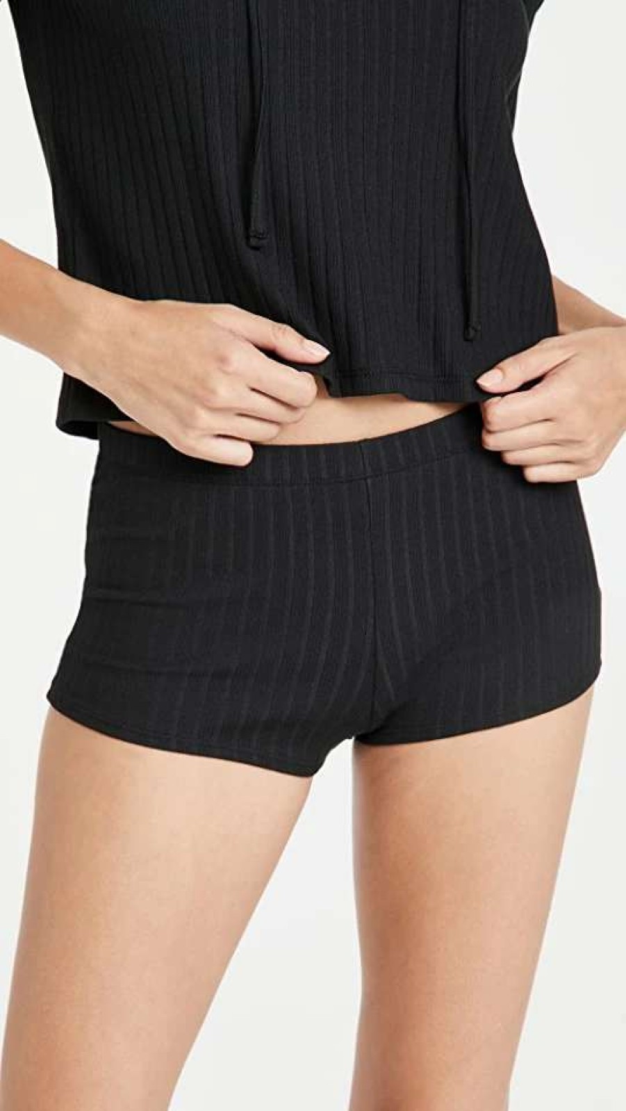 Sleepwear * | Budget Yummie Sleep Boy Short Panties Black