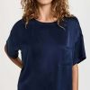 Sleepwear * | Discount Lunya Washable Silk Tee Set Deep Blue