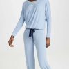 Sleepwear * | New Eberjey Gisele The Slouchy Set Ciel/Navy