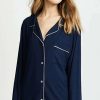 Sleepwear * | Deals Eberjey Gisele Long Sleeve Pajama Set Navy/Ivory