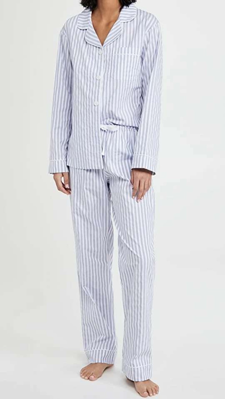 Sleepwear * | Brand New Bedhead Pjs Classic Stripe Pajama Set Blue 3D