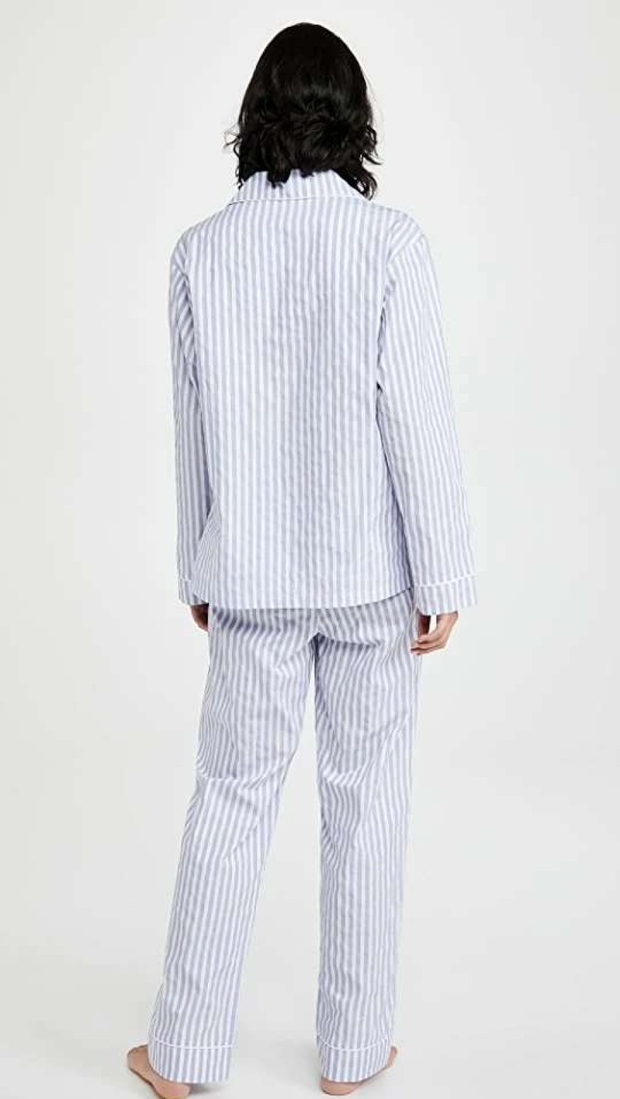 Sleepwear * | Brand New Bedhead Pjs Classic Stripe Pajama Set Blue 3D