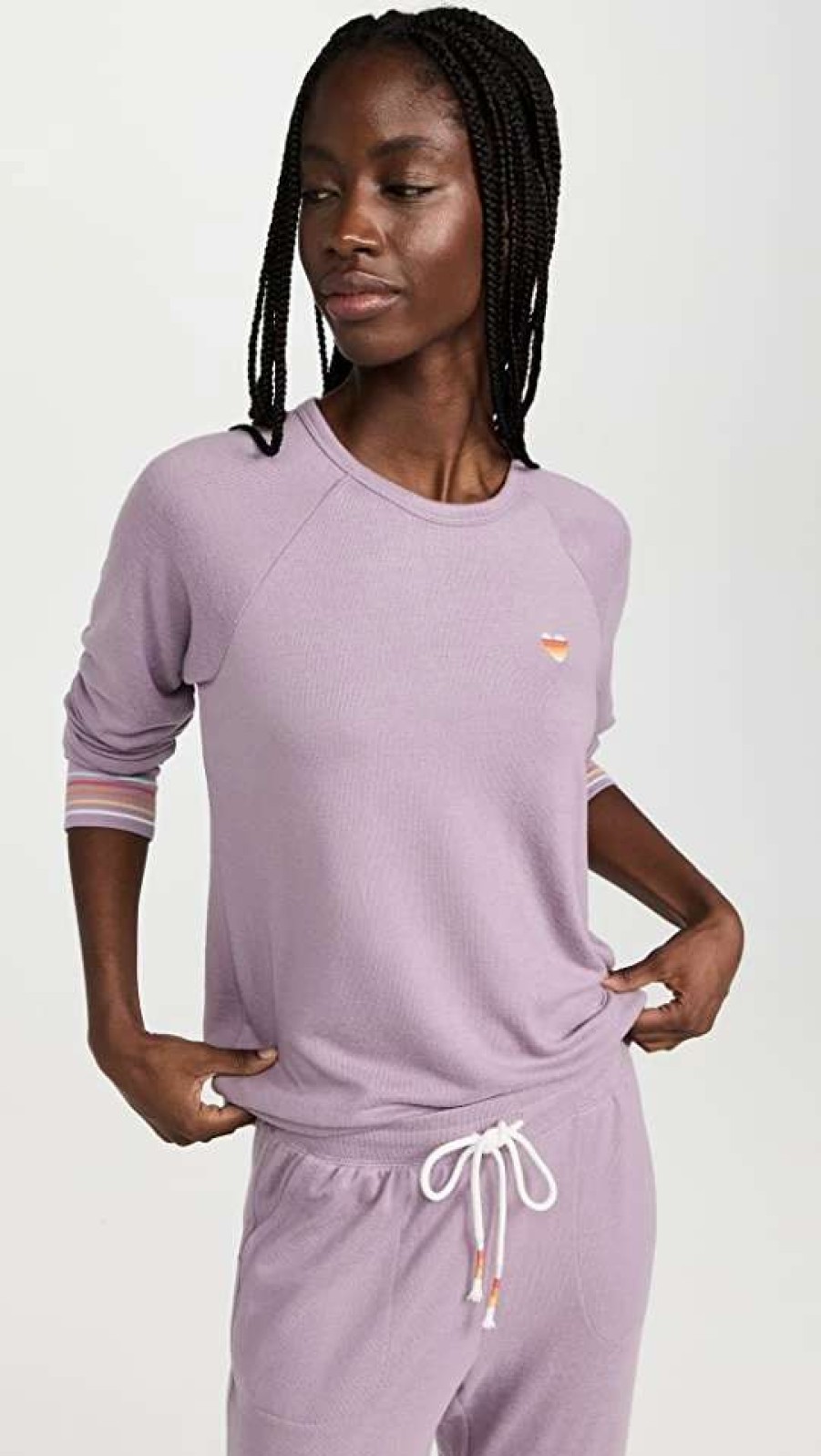 Sleepwear * | Brand New Pj Salvage Stripe Rite Long Sleeve Top Lilac Mist