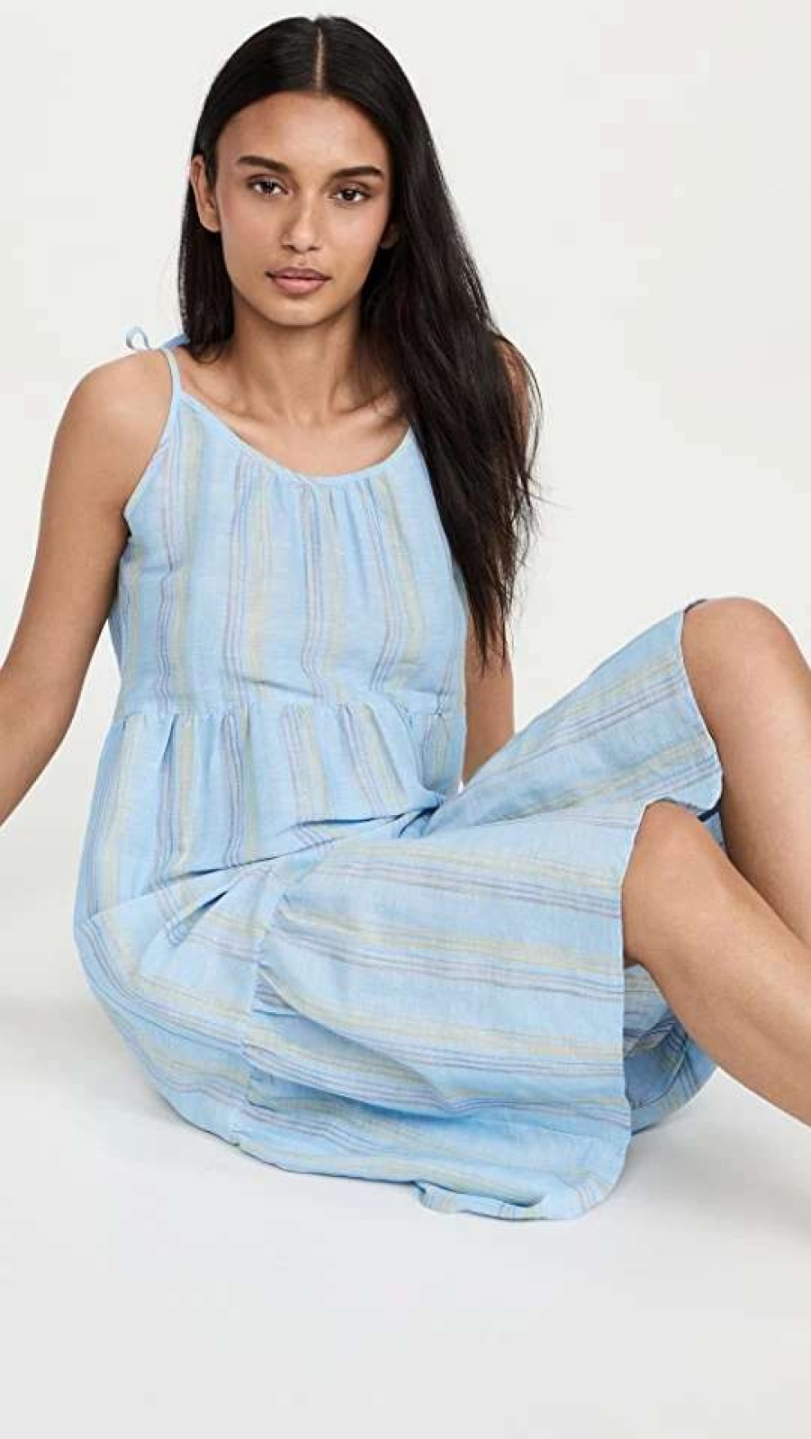 Sleepwear * | New Else Patmos Slip Dress Multi Blue Striped