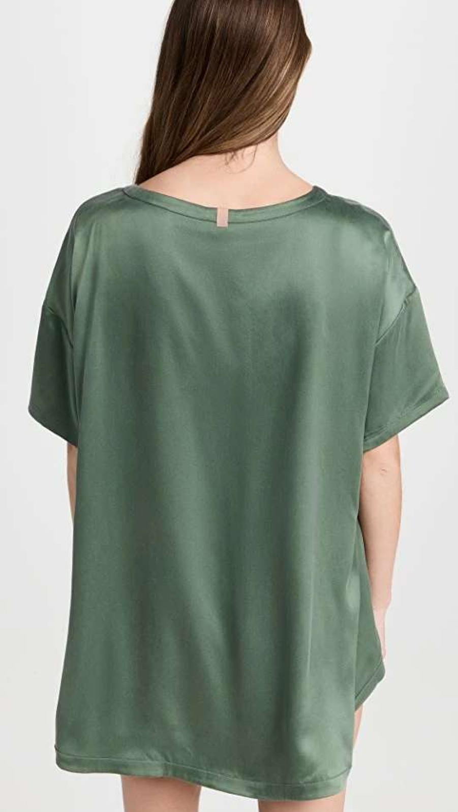 Sleepwear * | Coupon Lunya Washable Silk Tee Set Drowsy Olive