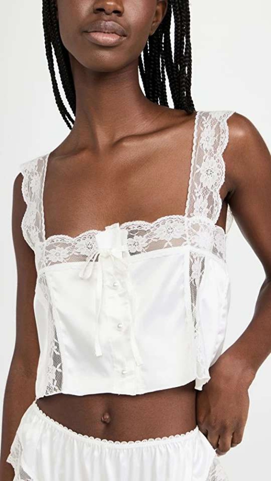 Sleepwear * | Budget Kat The Label Cindy Camisole White