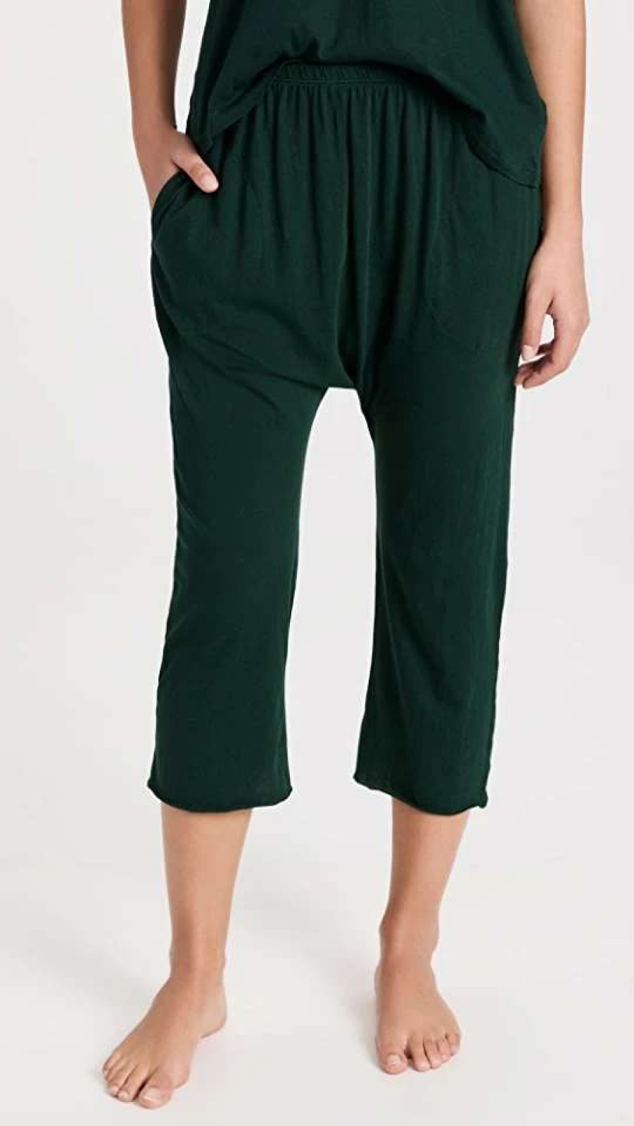 Sleepwear * | Deals The Great. The Lounge Crop Pants Fir Pine